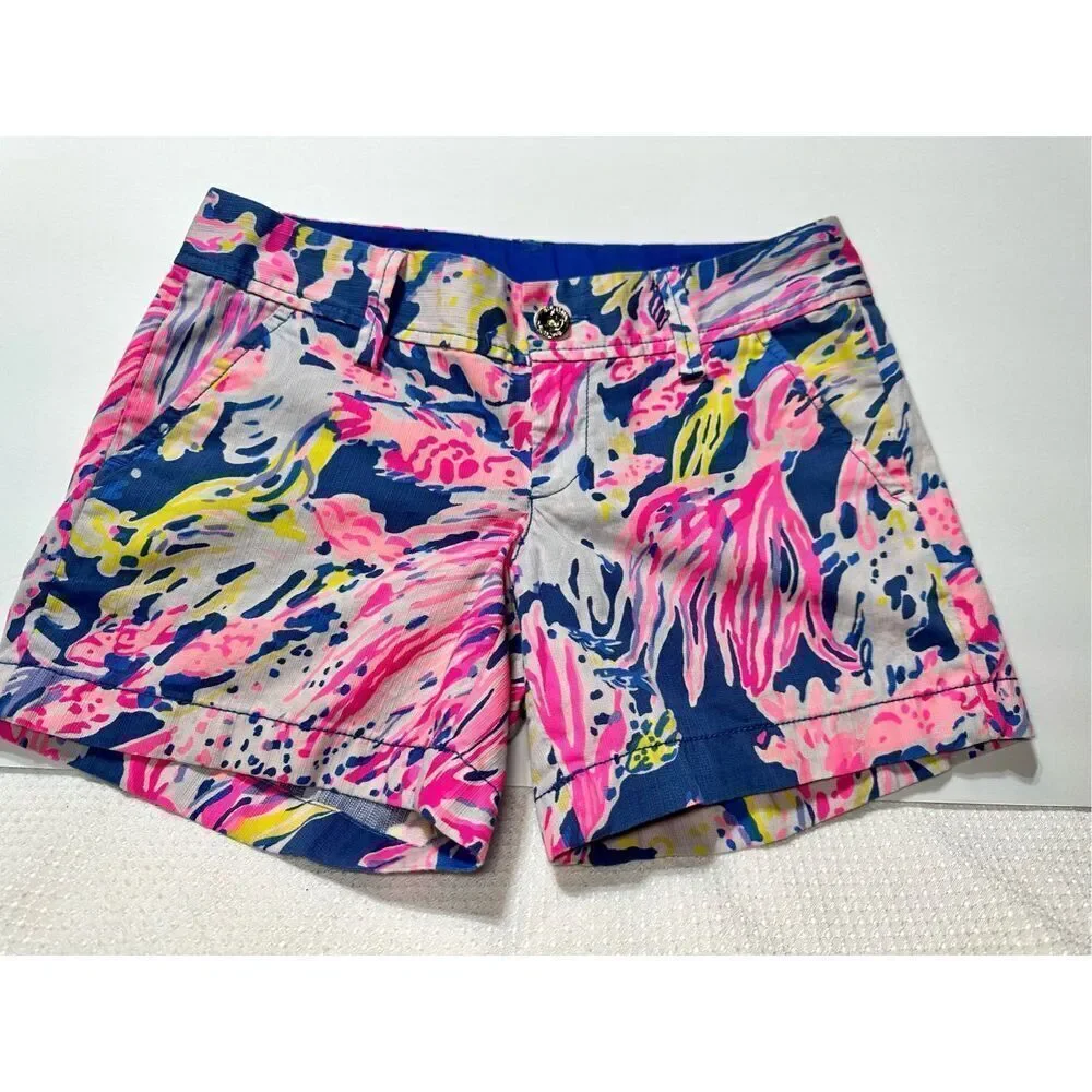 Lilly Pulitzer size 00 Callahan blue/ pink shorts